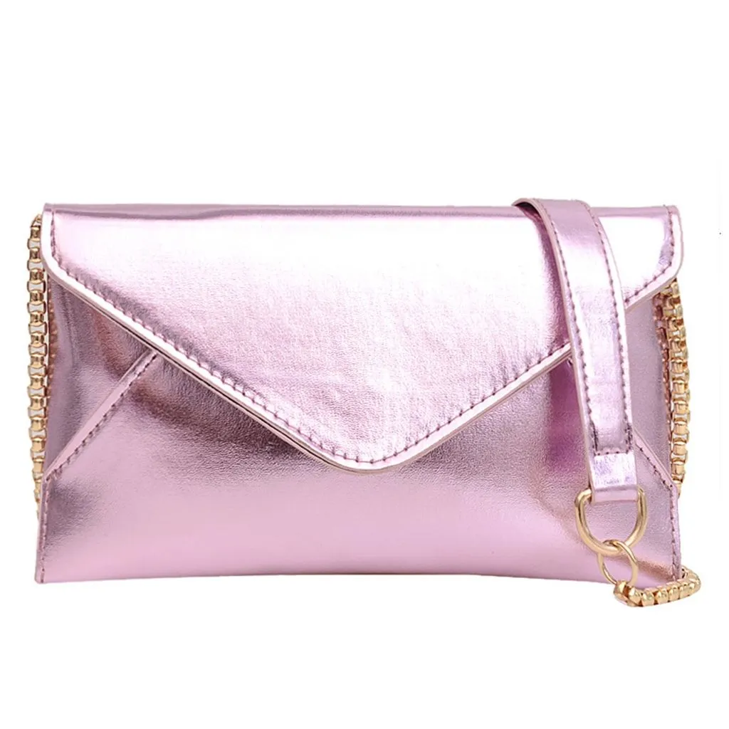 Candy Color Single Shoulder Glitter Bag - Pink