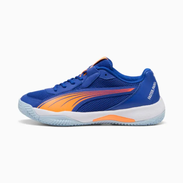 Puma Unisex Nova Court Racket Sport Shoes - Vivid Blue/Heat Fire/White