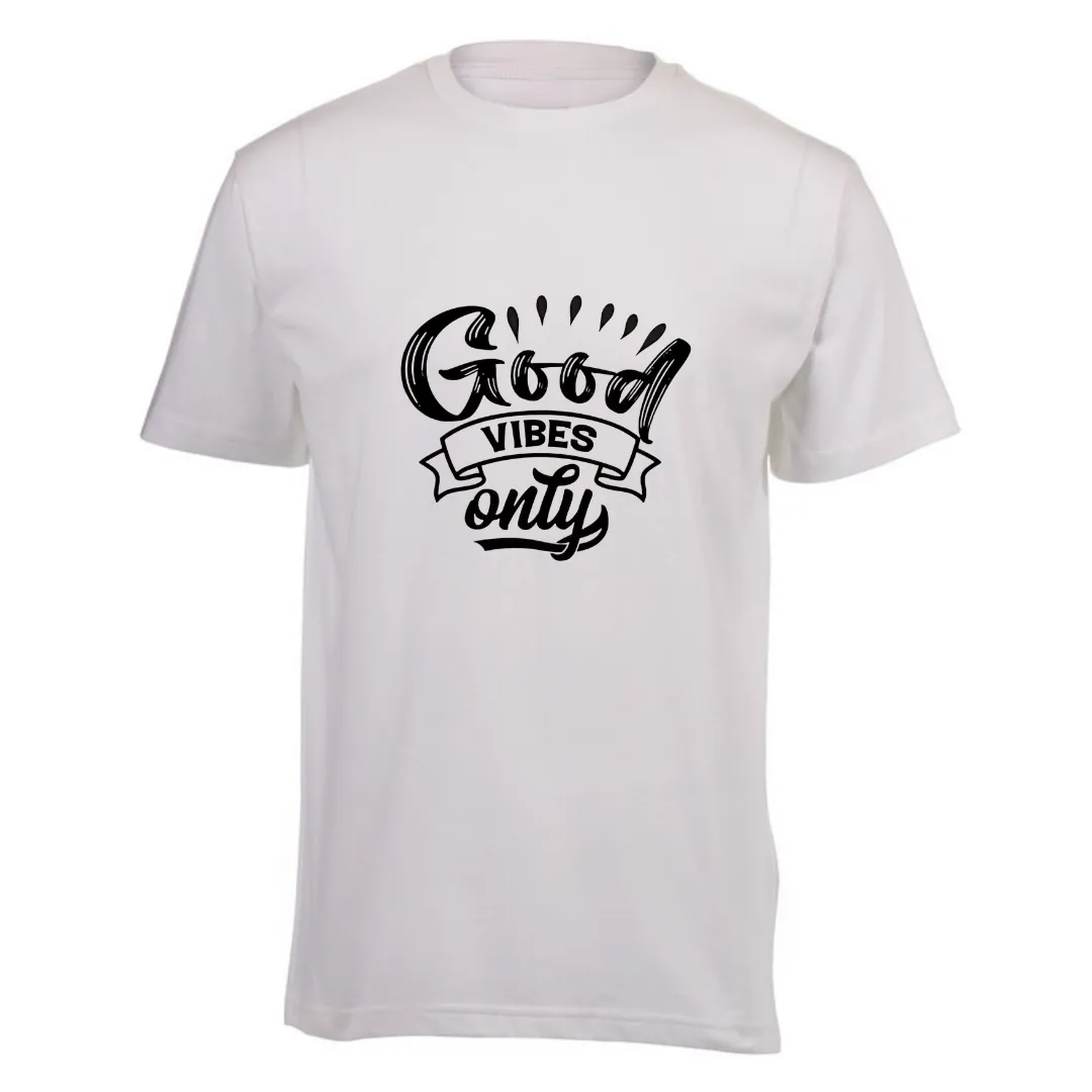 Kids White Short Sleeve T-shirt - Good Vibes Only