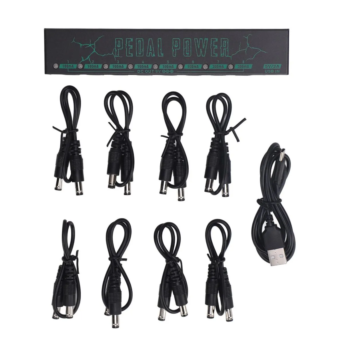 8-Isolated Output Guitar Pedal Power Supply - Metal 9V for Pedalboards