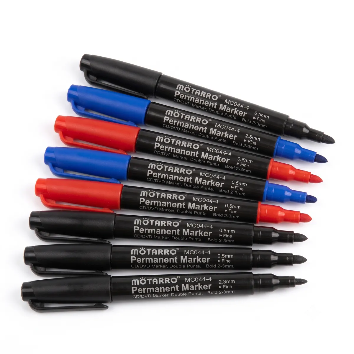 2Pack Permanent Markers 8Pc Set Dual Tip Fine 0.5mm & Bold 2-3mm