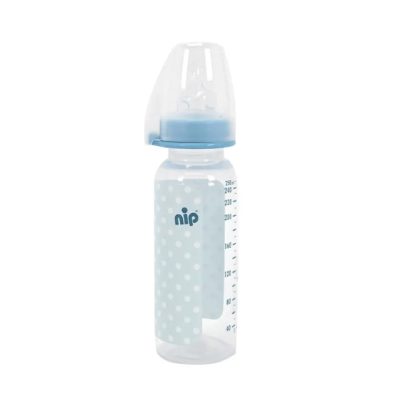 Nip Standard Bottle with Teat Anatomical silicone 250ml - Blue