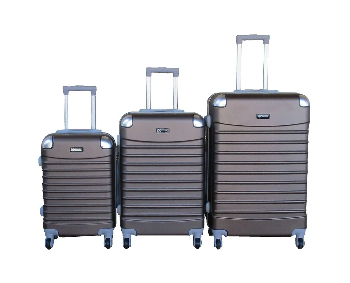 3-Piece Travel Luggage Suitcase Bag Set-Stylish, and Convenient - Brown