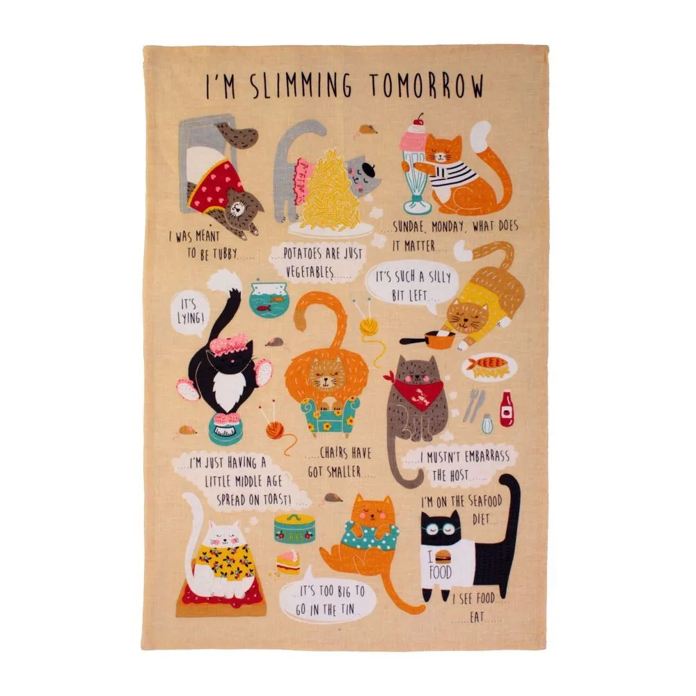 Ulster Weavers Tea Towel I'm Slimming Cotton