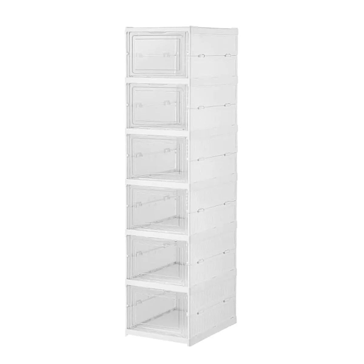 Foldable Shoe Storage Box Space Saving Stackable Shoe Cabinet Organizer