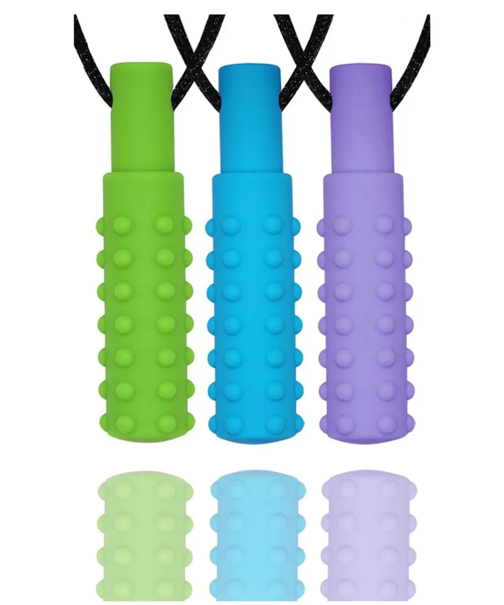 Silicone Sensory Chew Necklaces for Adults and Kids with Autism, ADHD - Purple