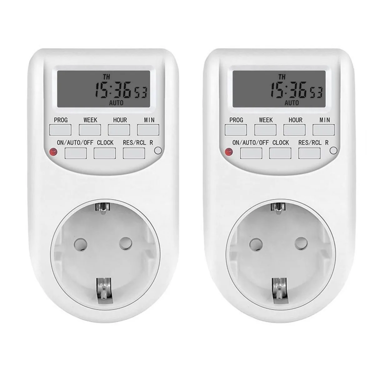 Digital Timing Socket EU Plug Programmable Timer Switch - 2 Pack