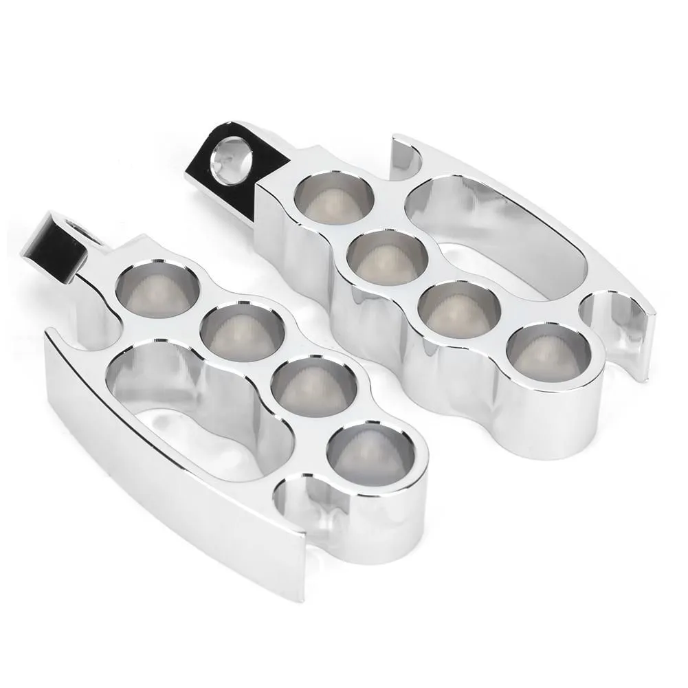 Universal Motorcycle Front Footpegs CNC Aluminum Pedal Silver