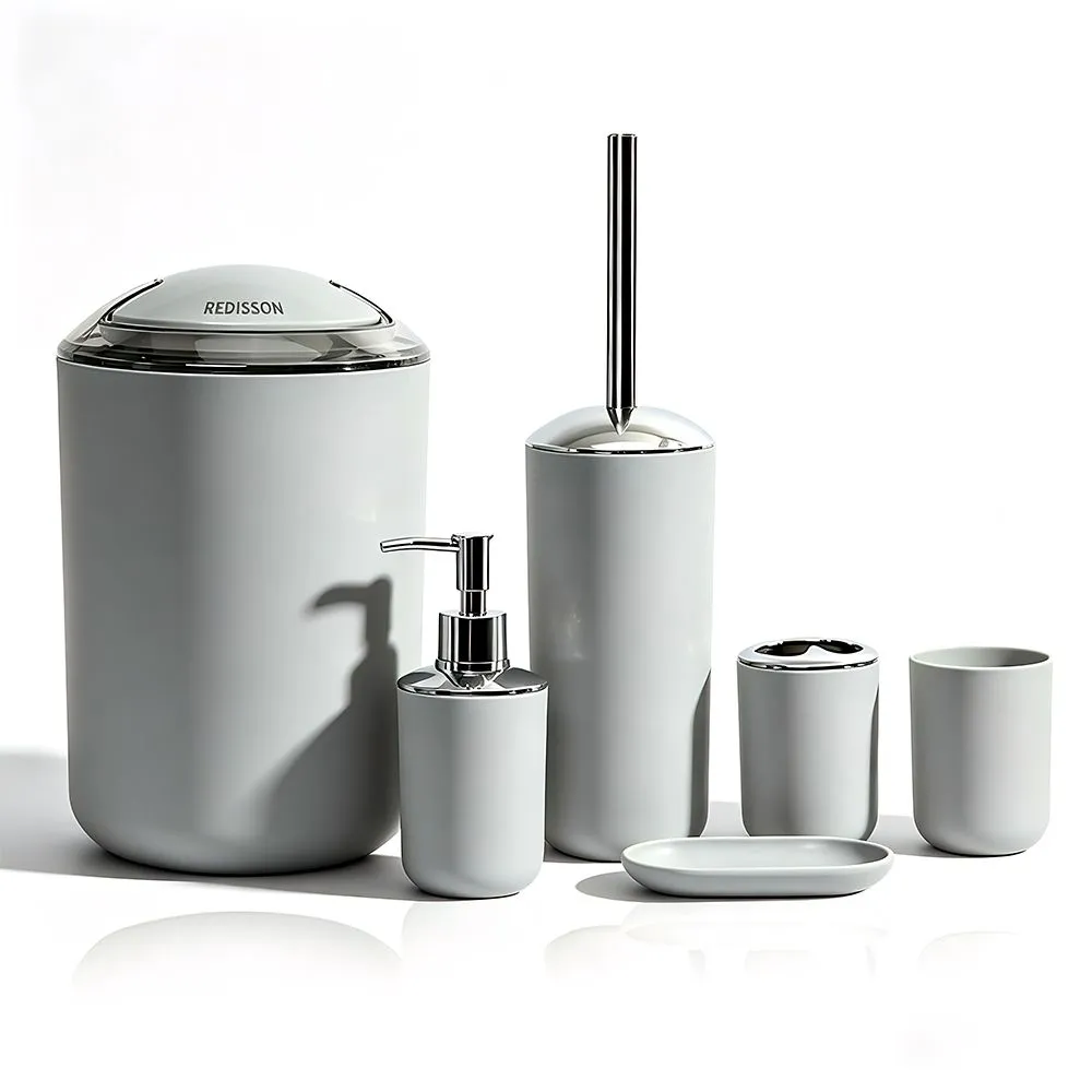 Bathroom Accessories Set Soap Dispenser and Toothbrush Holder Set - 6 Piece