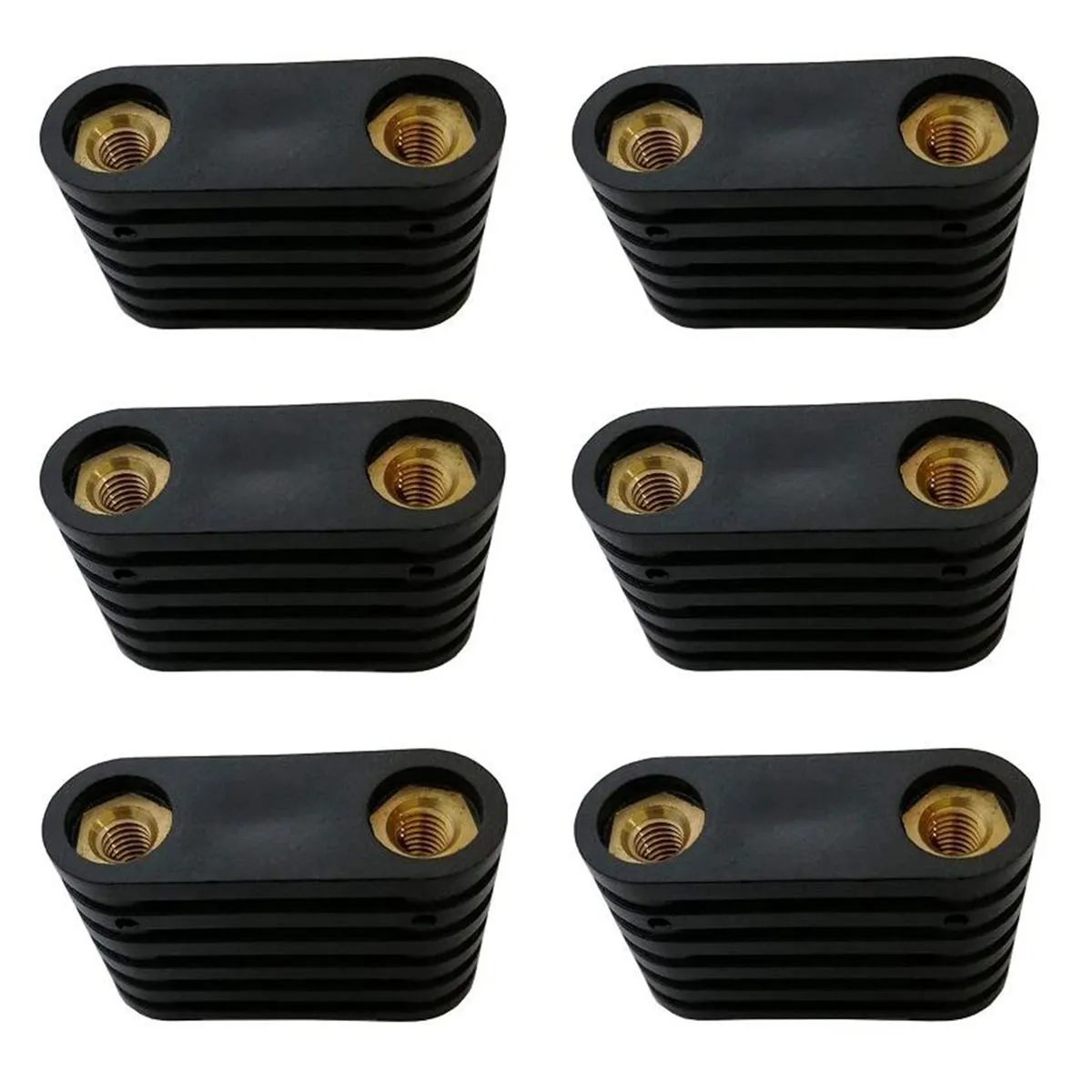 6Pcs Windsurfing Black Plastic 2-Hole Footstrap Insert Windsurf Board