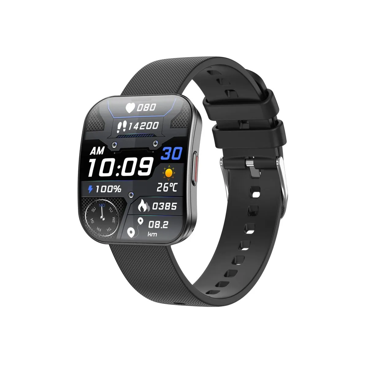 Smart Watch, Ultra-Thin Curved Screen, Bluetooth Calling - Black