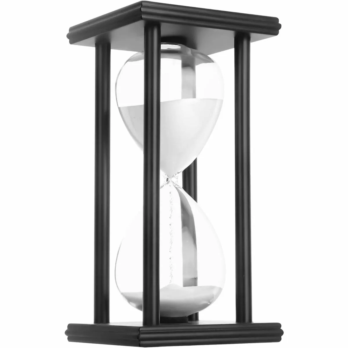 Hourglass Sand Timer,Black Wooden 60 Minute Sandglass Timer