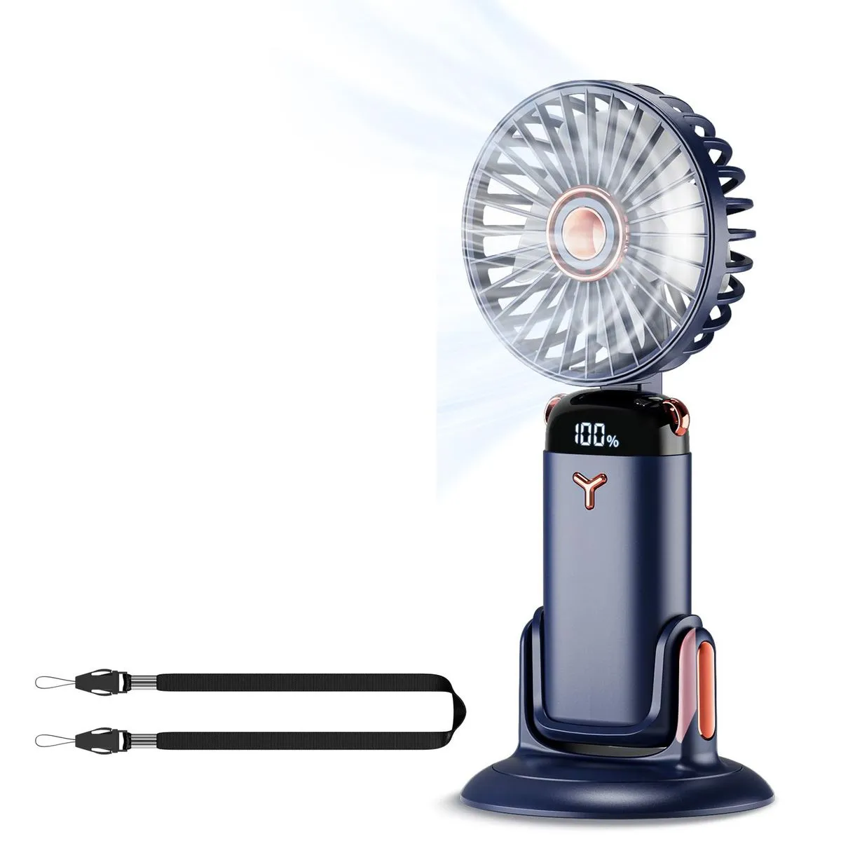 Controlled Powered Hand Fan, Up to 13 Hrs 20DB - Black
