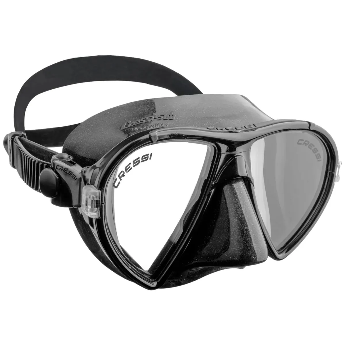Dive Mask Adult | Ocean - Low Volume Dual Lens Fit | Cressi - Black