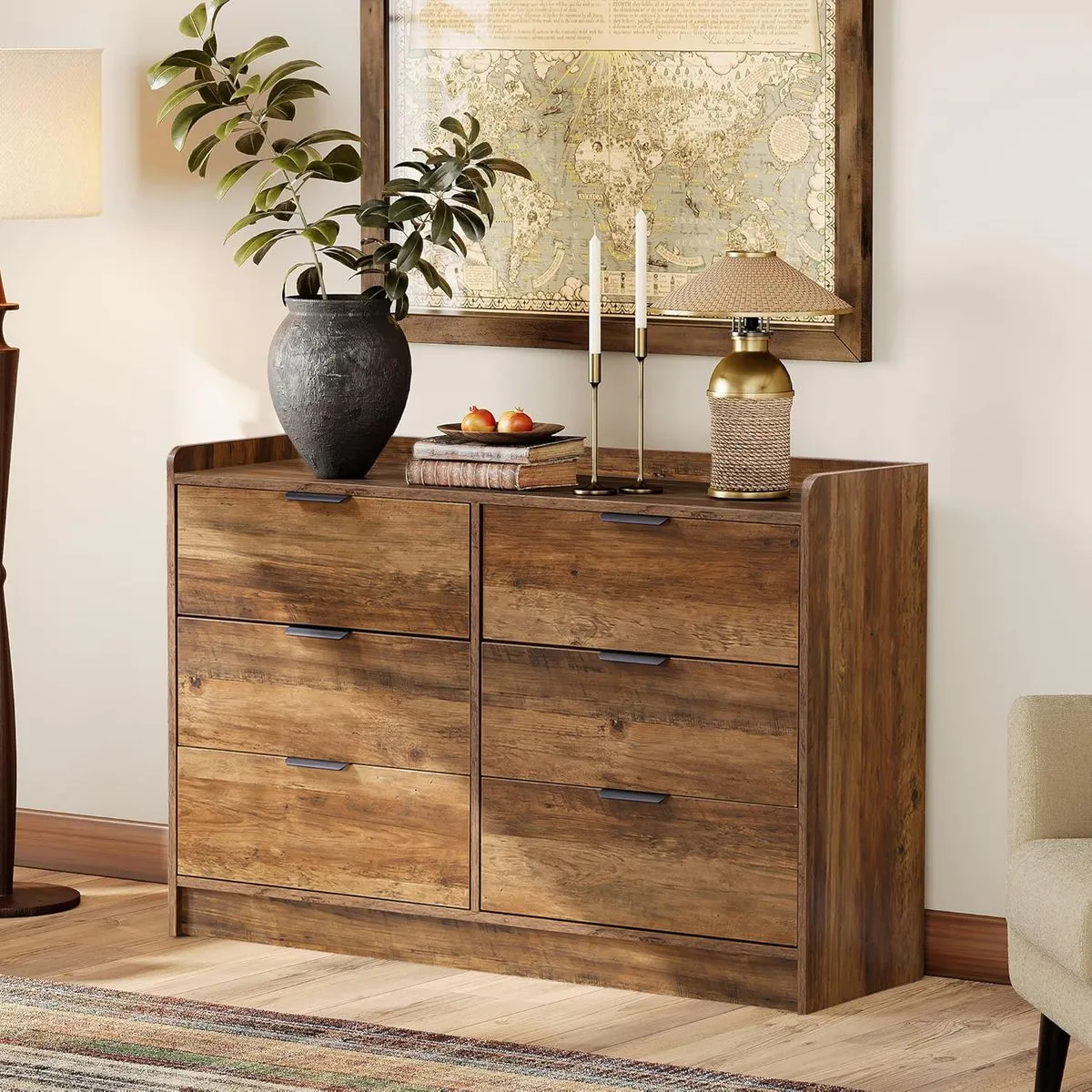 Chest of Drawers 6 Drawer Wardrobe Closet Storage Cabinet Dressing Table