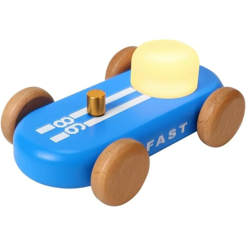 Wooden Racing Night Lights, Rechargeable Led Lights For Children'S Bedrooms