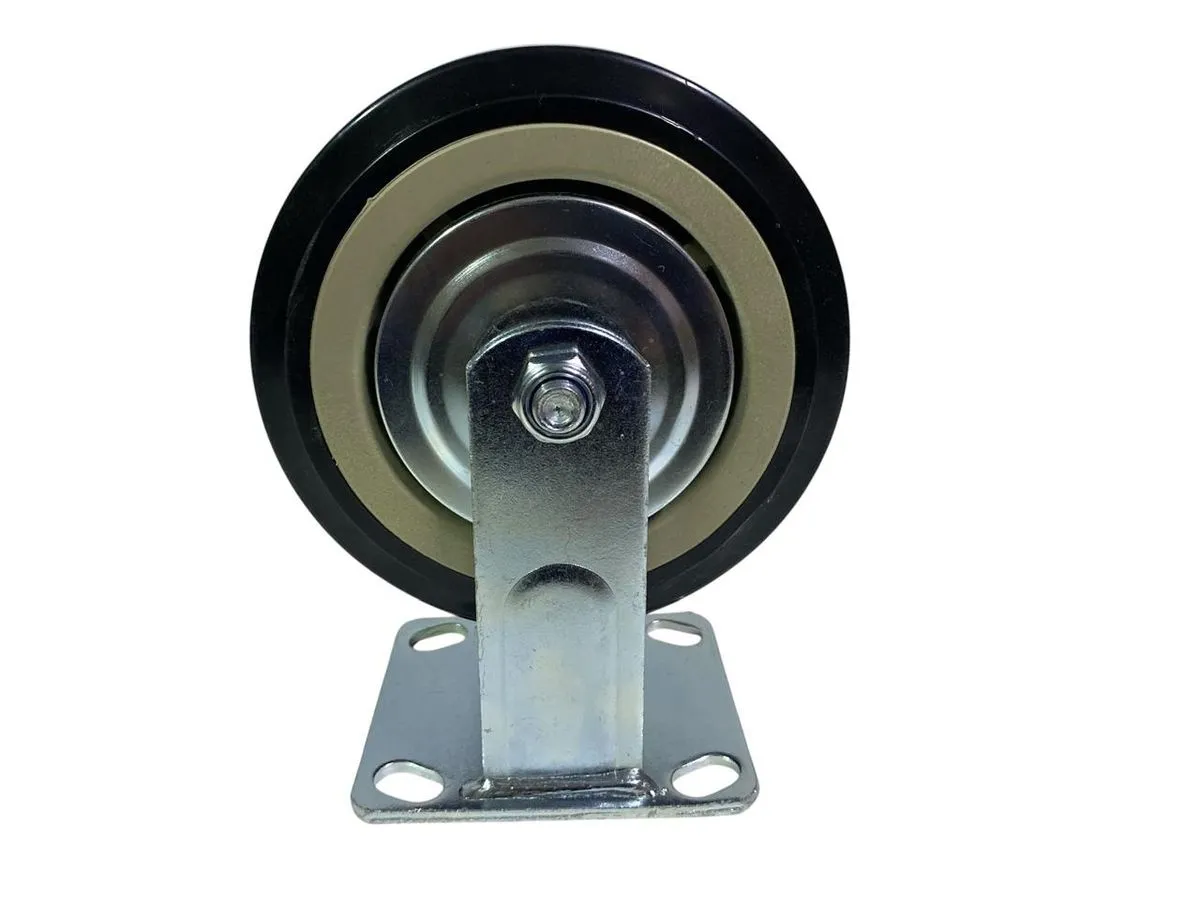Rubber Swivel Trolley Wheel - Black - 75mm