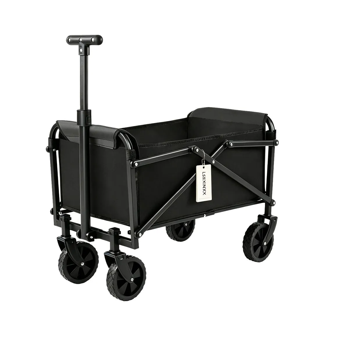 Collapsible Wagon with Wheels, 220 lbs Wagons Carts Foldable Wagon Cart
