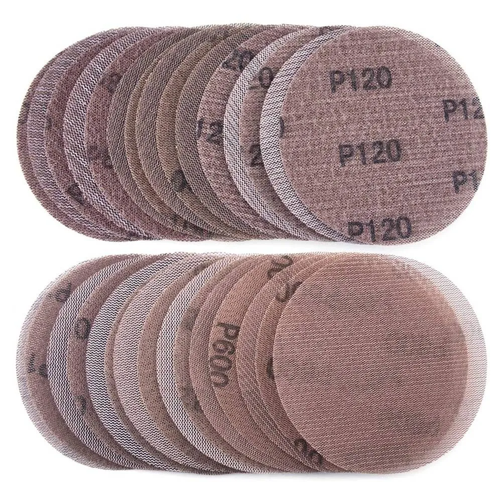 30 Pcs Mesh Sanding Discs 125Mm 80-600 Grit Dry Discs For Sander Pads