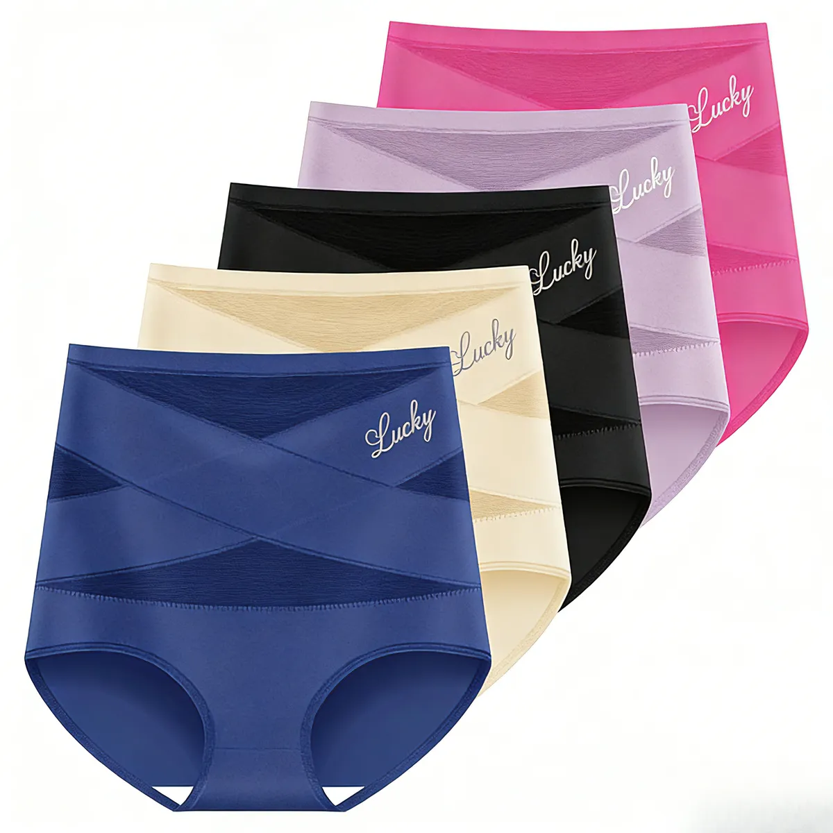 5 Pcs Women's High Waist Tummy Control Underwear