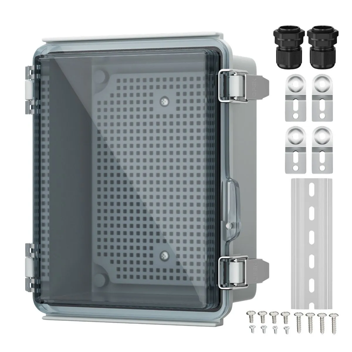 Electrical Transparent Junction Box + Components (220mm x 170mm x 110mm)