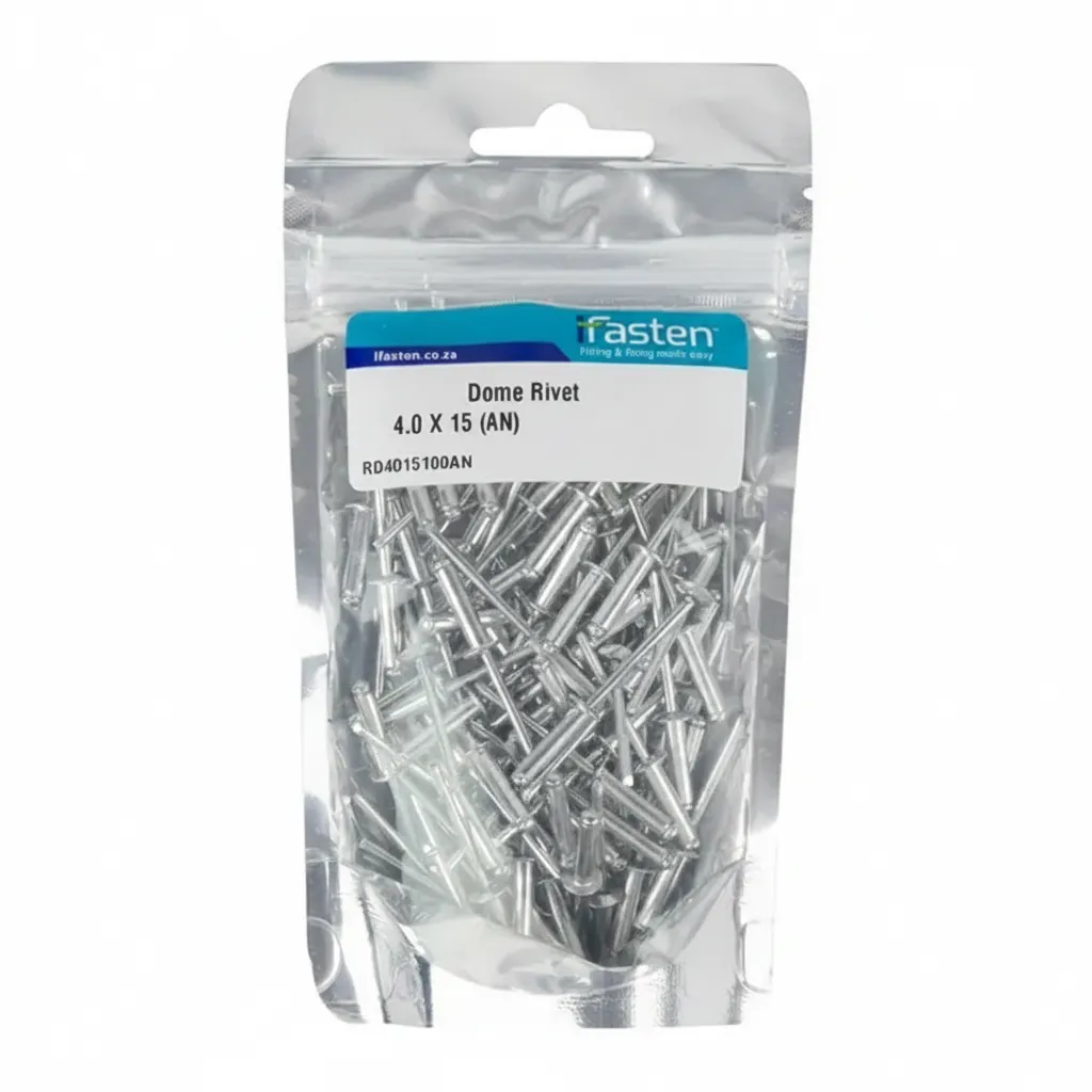 Ifasten 4.0mm x 15mm Dome Rivets, 100 Pieces for Fastening