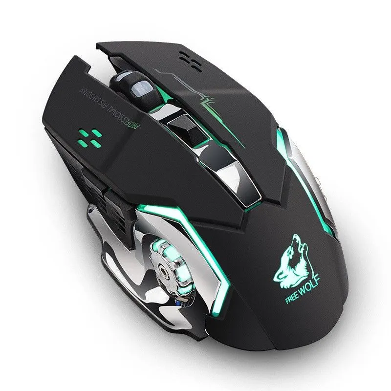 X8 Ergonomic Wireless 2.4G 2400DPI Gaming Mouse Silent - Black