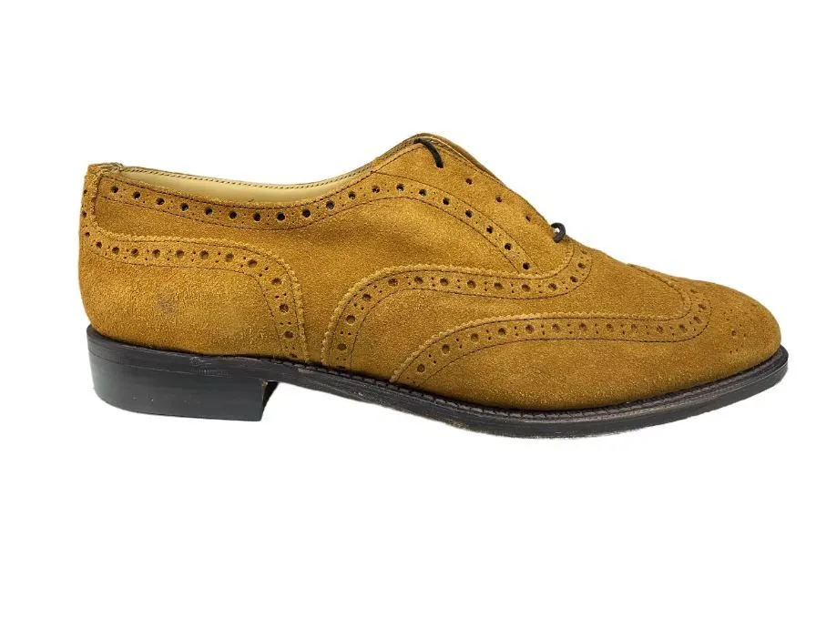 Crockett & Jones Brown Suede Men's Biscuit Lace-Up