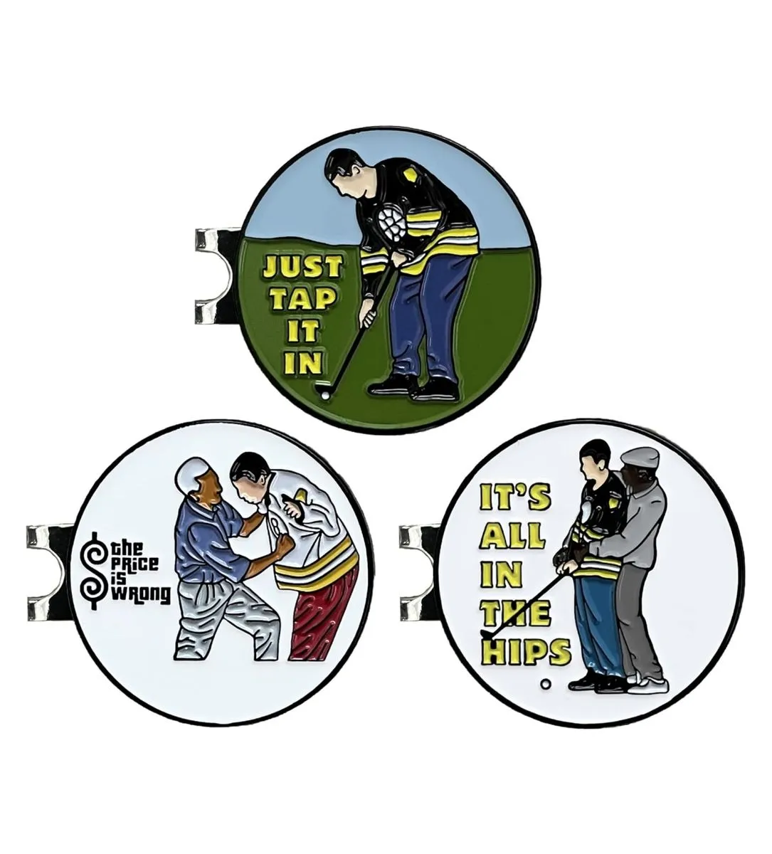 3 Piece Funny Golf Hat Clip With Magnetic Ball Marker, Golf Accessories
