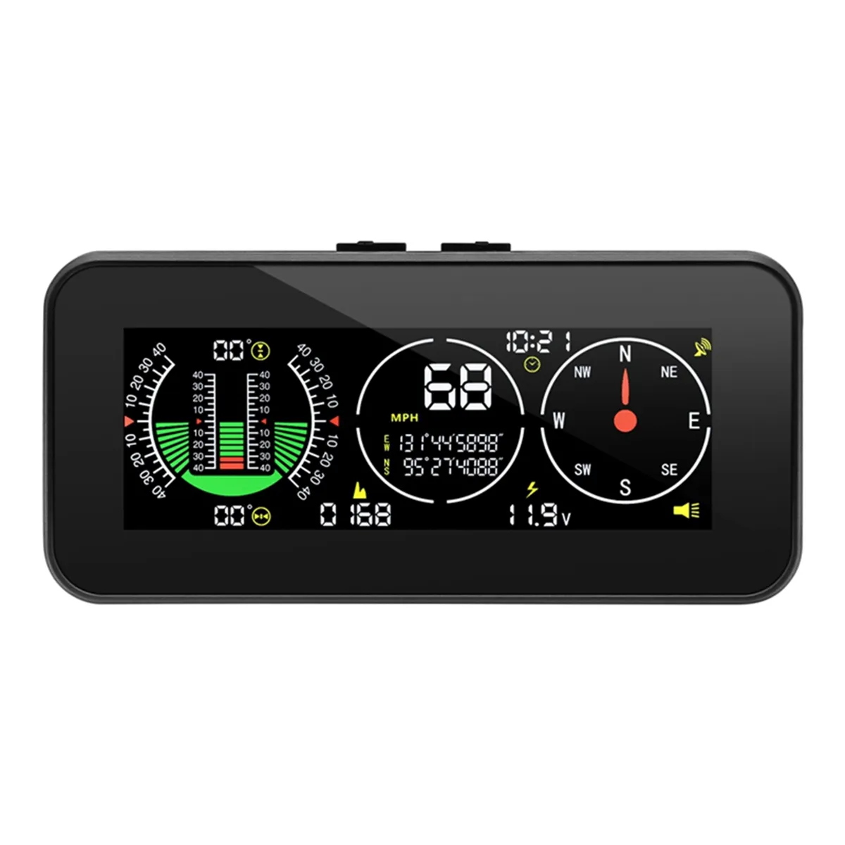 Car Hud Head Up Display Inclinometer Compass Compatible with Universal