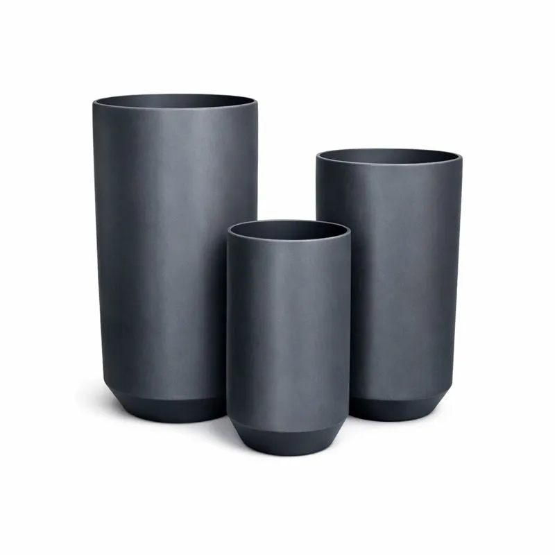 Modern Minimalist Indoor Plant Pots, Black, Set of 3