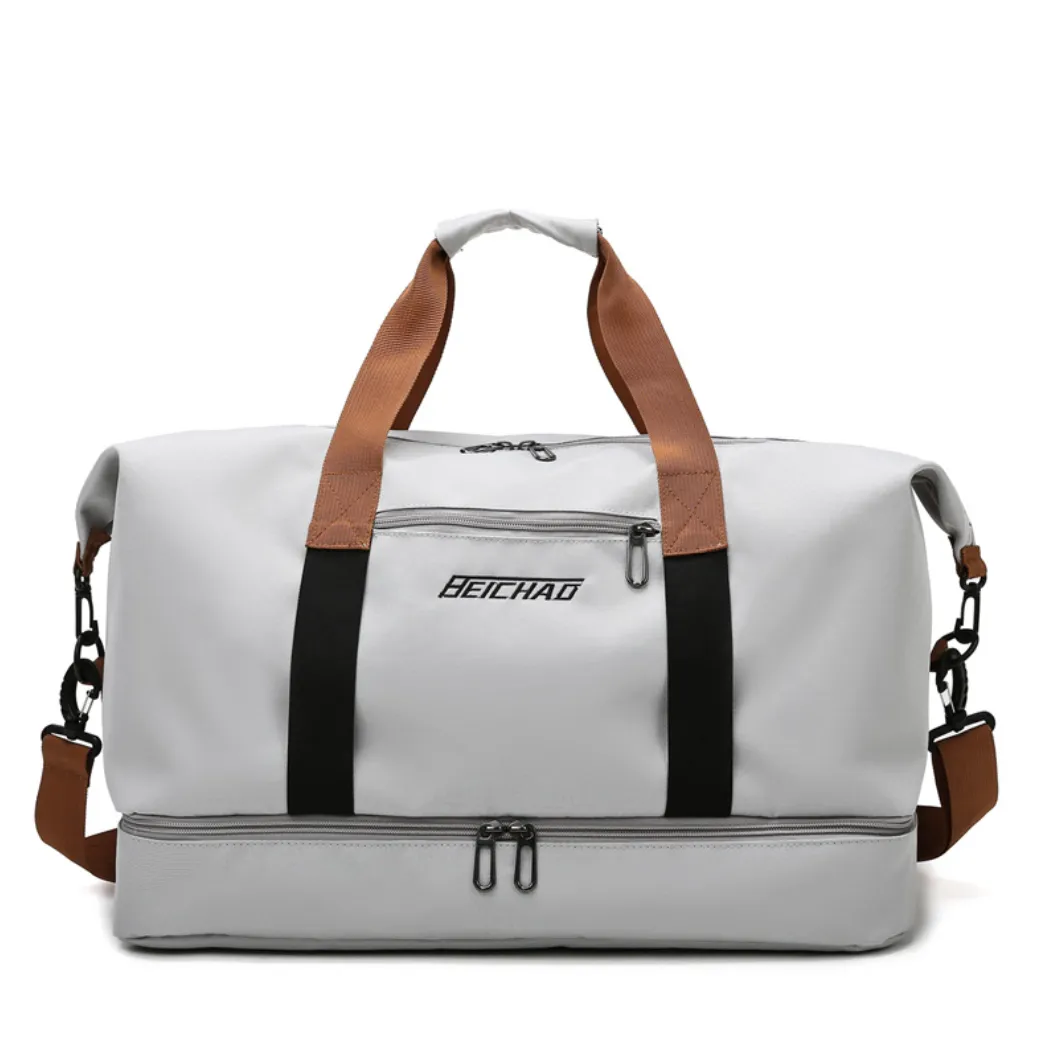 1PC Travel Gym Bag Short-distance Luggage Portable Fitness Handbags Duffle - Grey