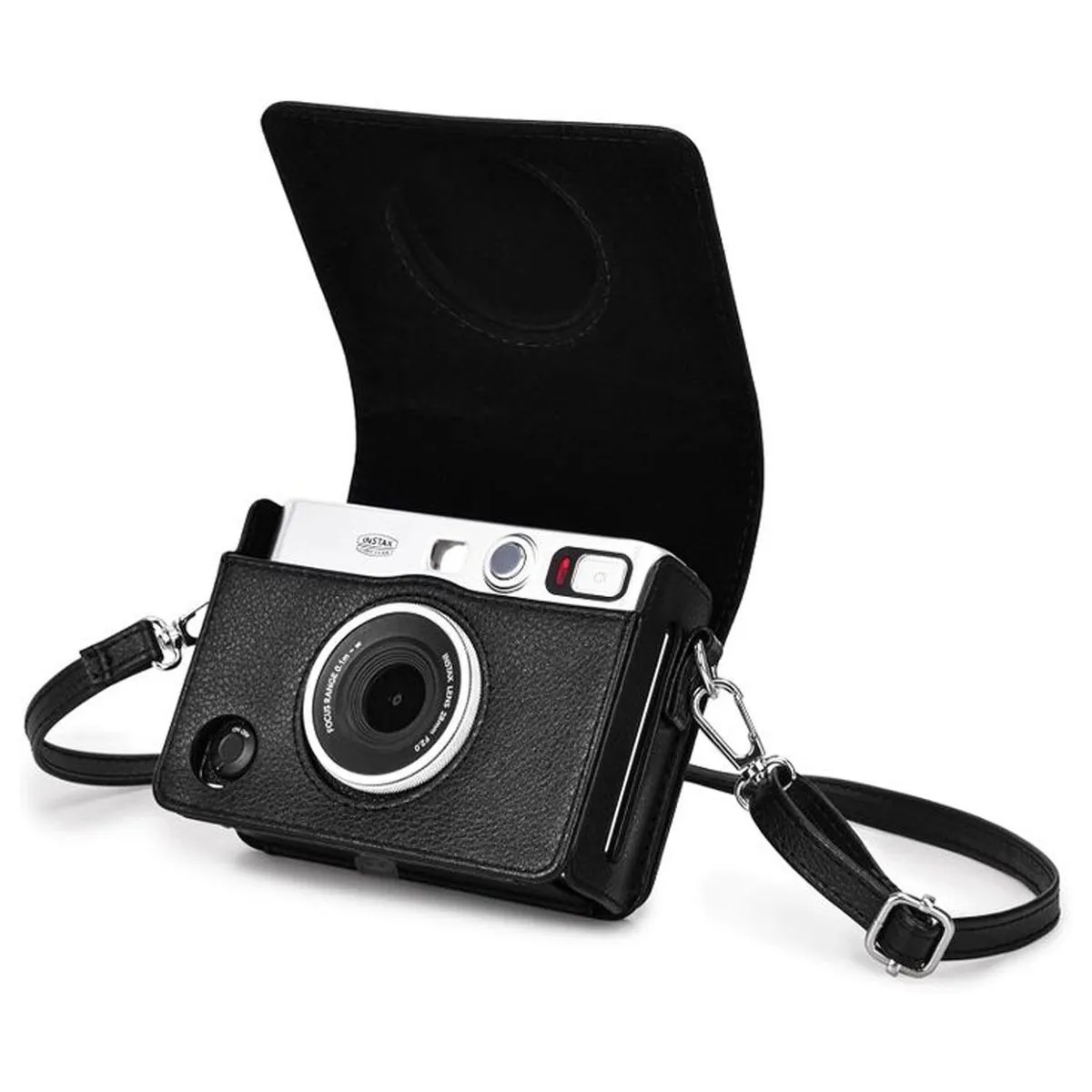 Compatible with Fuji Mini EVO Case with Adjustable Shoulder Strap - Black
