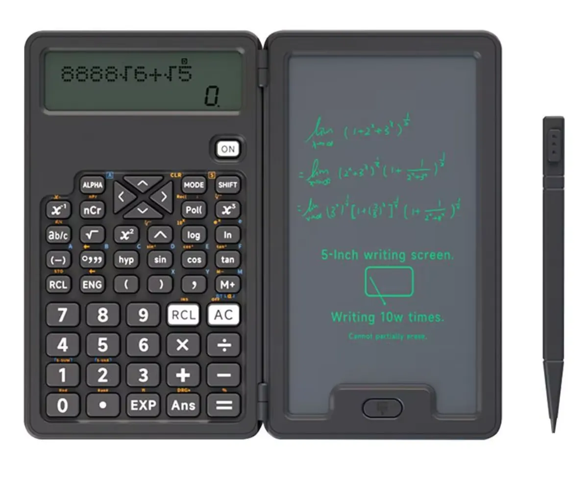 10-Digit Scientific Calculators With Stylus LCD Notepad Math Calculator - Black