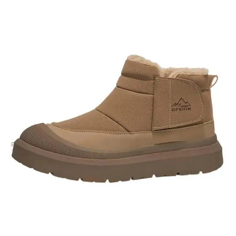 Men Winter Waterproof Snow Boots High Top Fur Lined