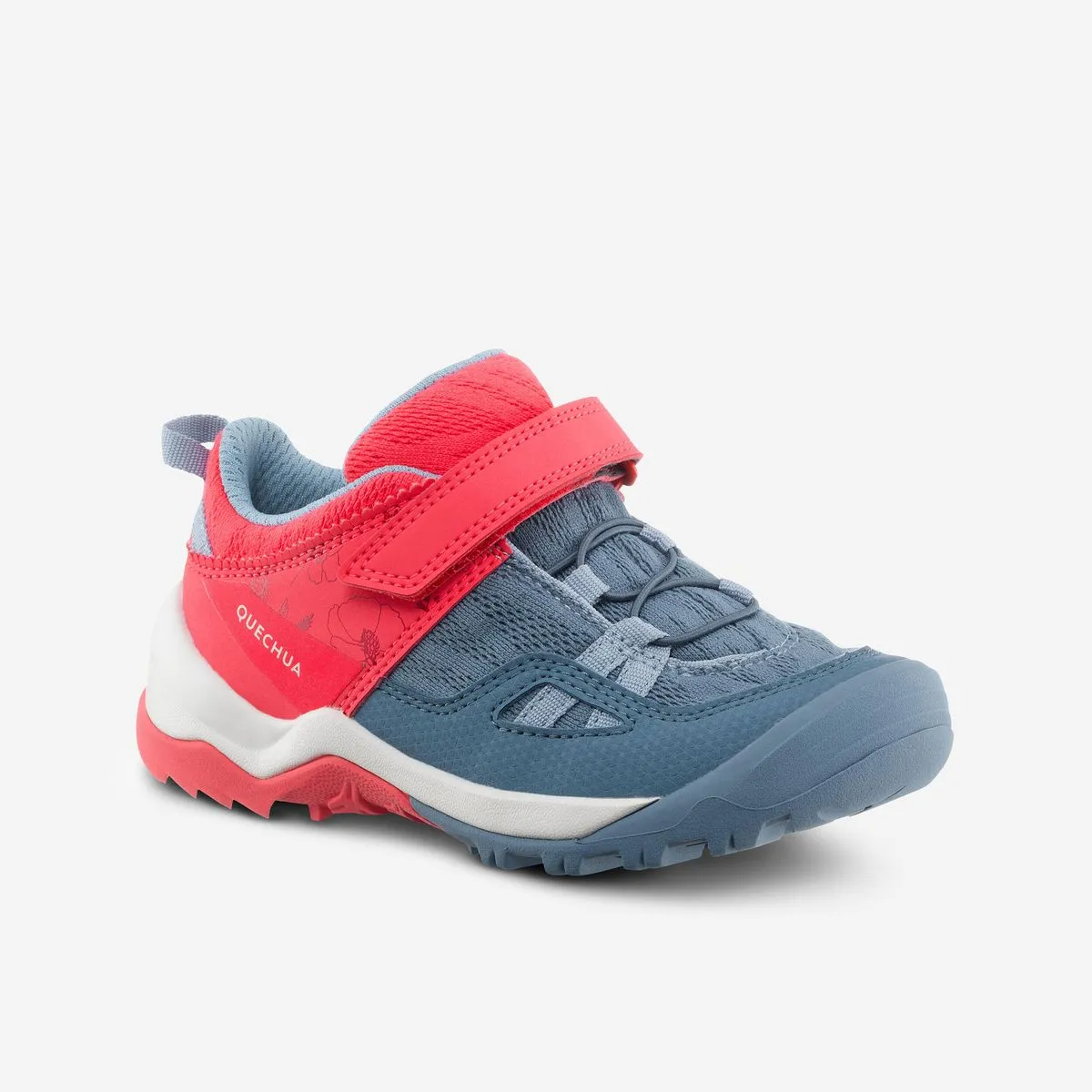 Quechua Kids Hiking Boots with Riptab System Crossrock - Pink & Blue