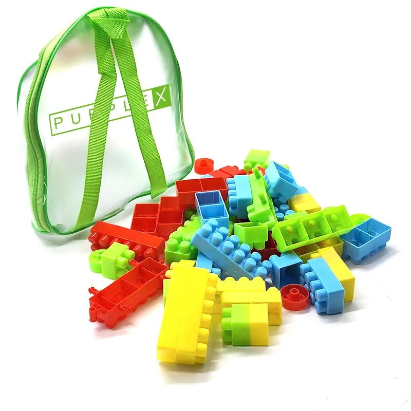 Px Building Blocks Back Pack- Stackable Interlocking Bricks- 60 Piece