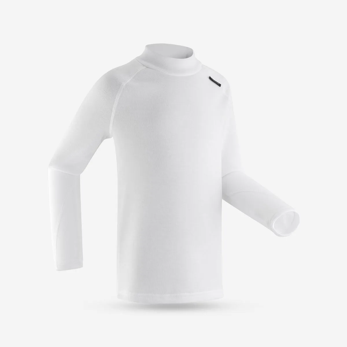 Wedze Kids' Ski Base Layer Top - Bl100 - White & Greige
