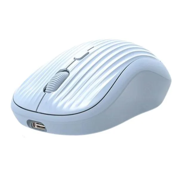 Light Blue Wireless Mouse - Slim Rechargeable Silent Mouse