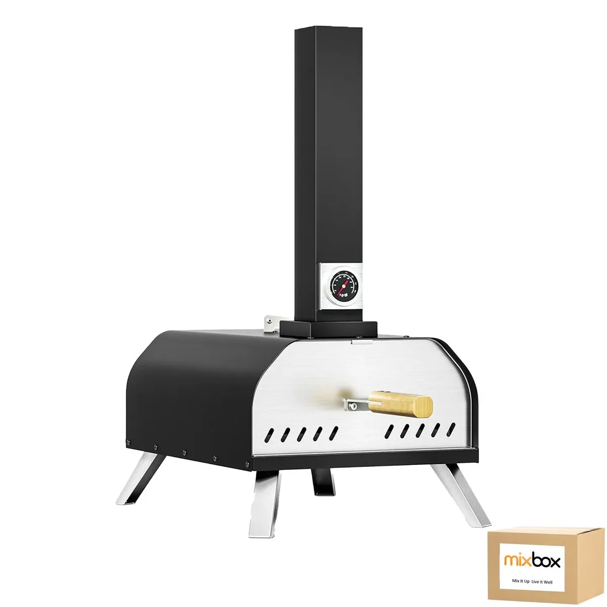 Mix Box Outdoor Portable Pizza Oven with Stone and Thermometer