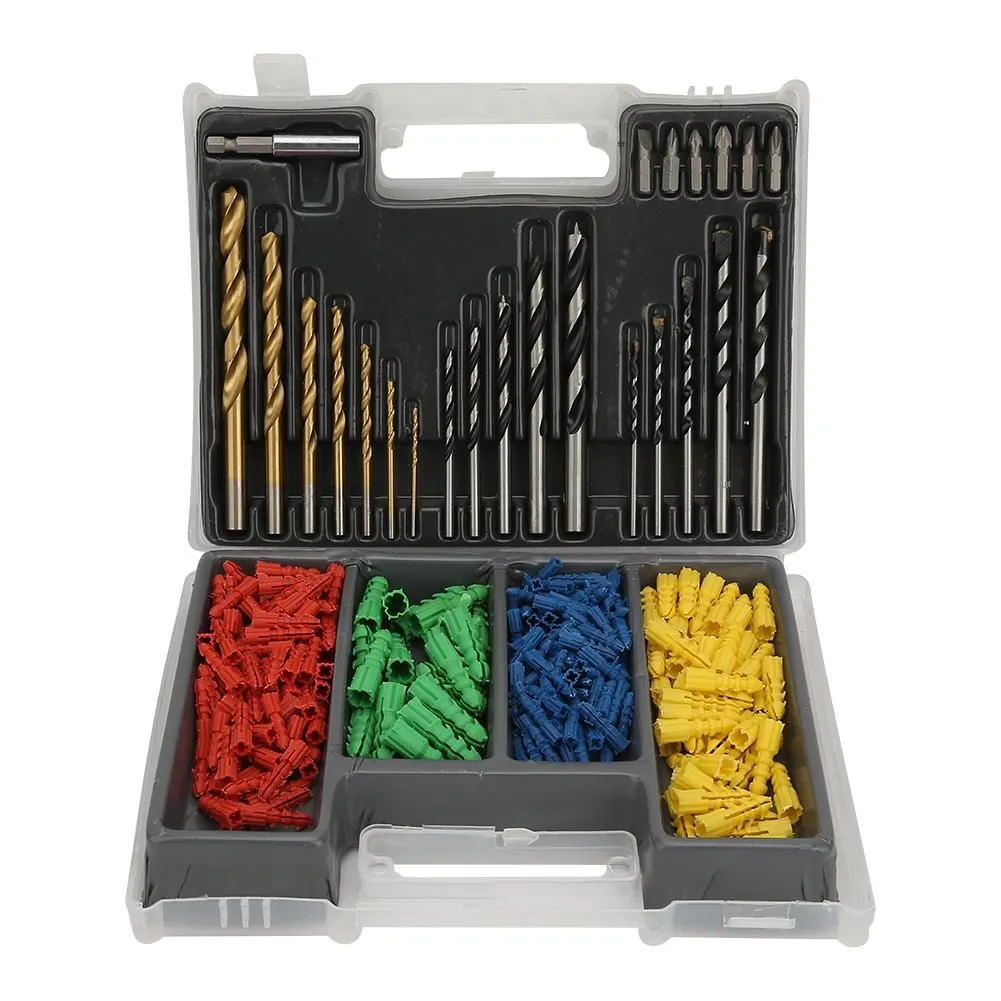 300Pcs HSS Drill Bit Set for Wood & Metal with Expansion Tubes