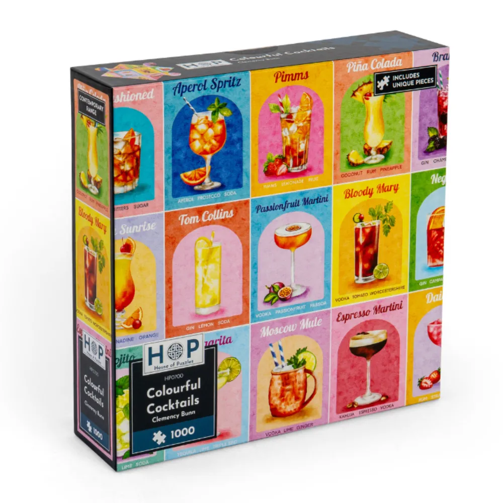 House of Puzzles - Colourful Cocktails - 1000 Piece Jigsaw Puzzle