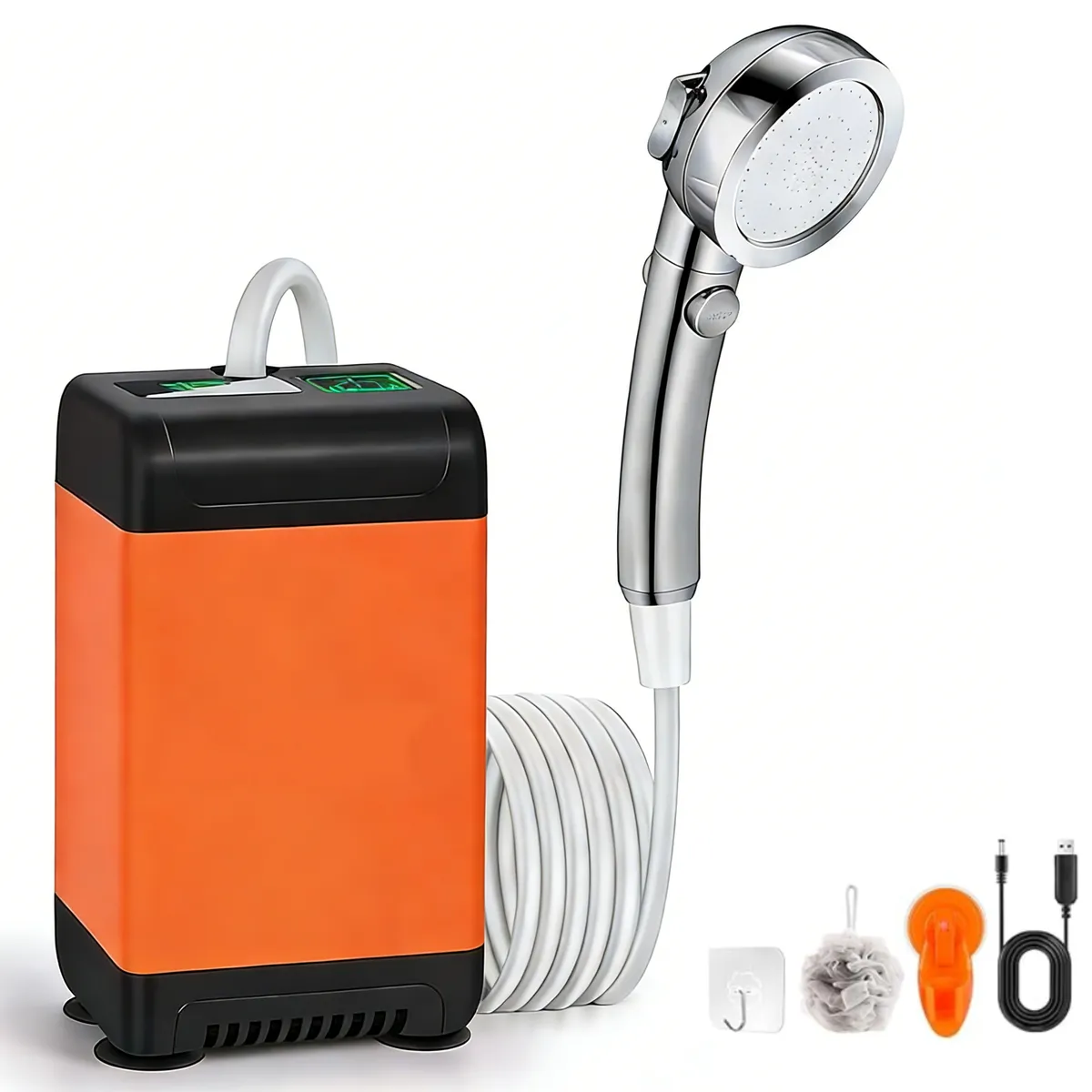MXZXBXZ 6000mAh Portable Camping Shower Pump Kit Adjustable Water Pressure