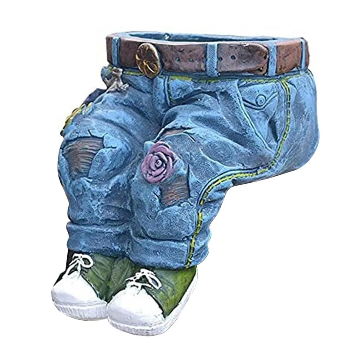 Denim Clothes Pants Resin Flower Pots Creative Jeans Planter Garden,B