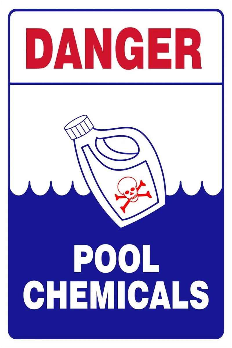 Danger Pool Chemicals Sign 440x440 On ABS