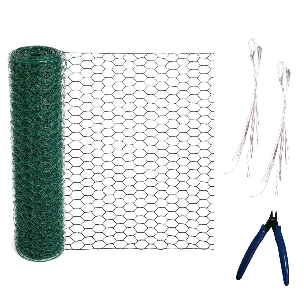 Arfast - Galvanized Hexagonal Wire Mesh Roll Metal Garden Fence - 0.42×10m