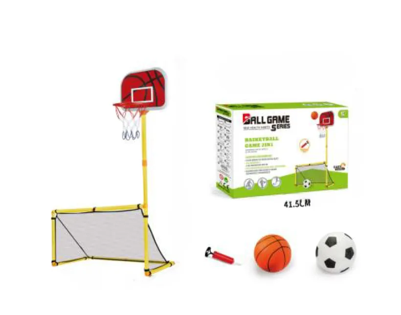 SamMag Biz 2 in1 Basketball Hoop Soccer and Goal Post with Ball and Air Pump