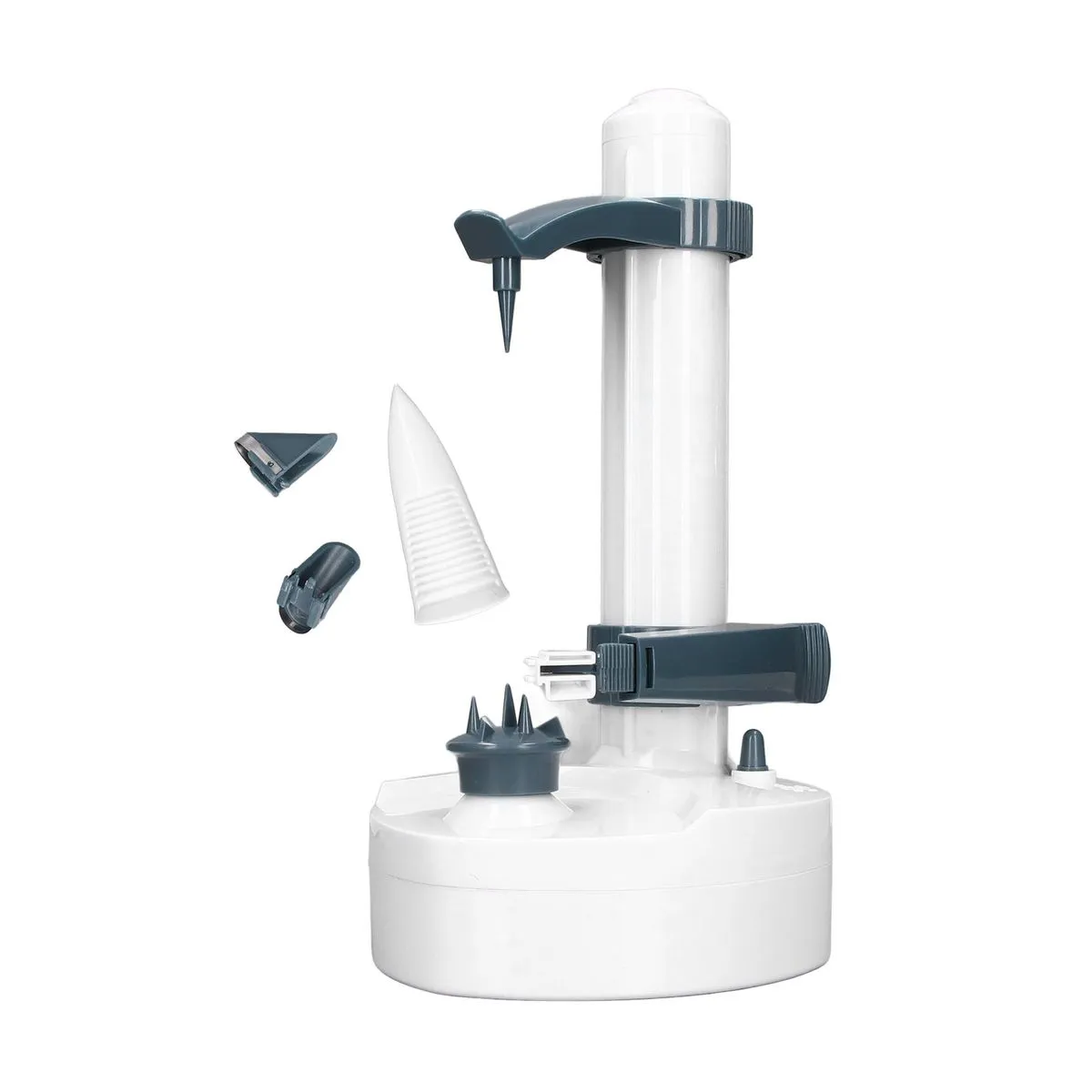 Electric Standing Peeler Automatic Rotating Cutter Paring Tool White