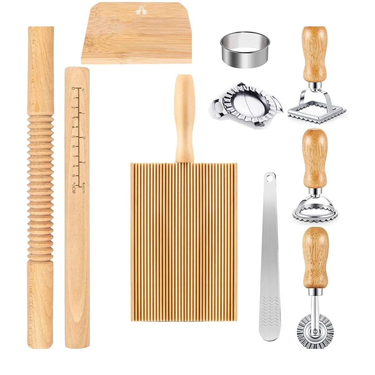 ALANES 10 Piece Pasta Making Tools Kit Ravioli Stamp Maker Cutter