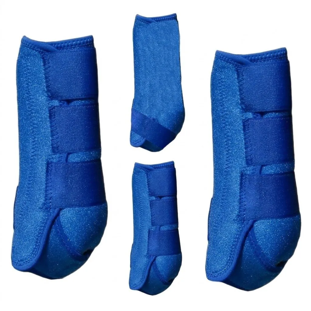 Horse Leg Wrap Boots Neoprene Support Gear Blue 4 Pack